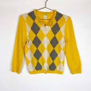 J. Crew Cashmere Argyle Cardigan